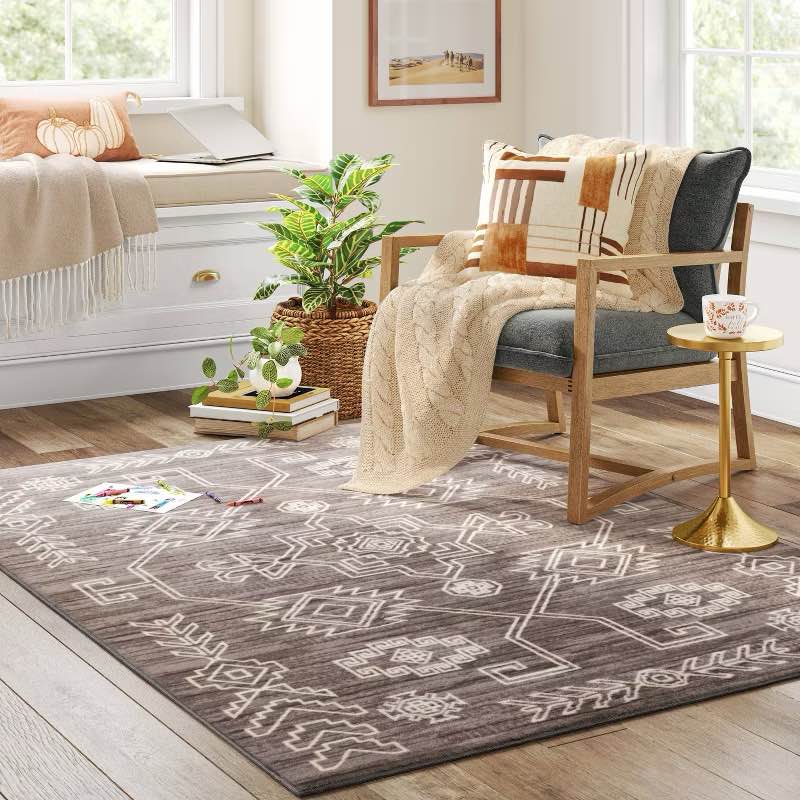 5'x7' Washable Global Persian Style Area Rug Gray - Threshold™