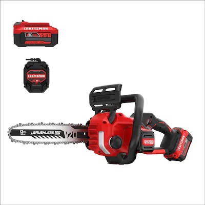 CRAFTSMAN V20 RP Cordless Chainsaw, Powerful and Lightweight, 12 Inch, 5Ah Battery and Charger Included (CMCCS630P1)