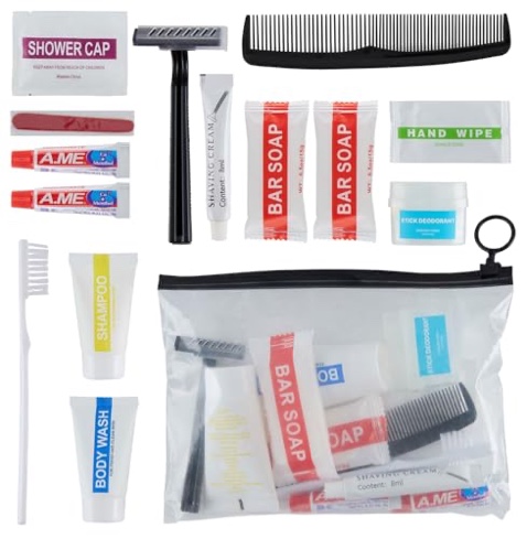 Case of 25 Basic Hygiene Kit – Bulk Toiletry Supplies in Zip Pouch