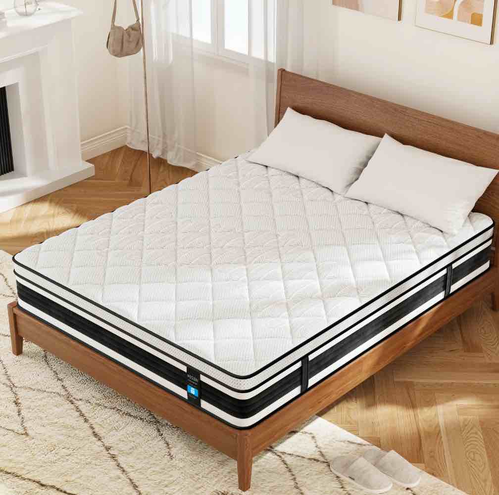 Queen Mattress,Nisien 12 Inch Hybrid Mattress in a Box, Gel Memory Foam Mattress,Individually Wrapped Pocket Coils Innerspring Mattress, Support & Pressure Relief, Medium Firm Feel, 60"*80"*12"