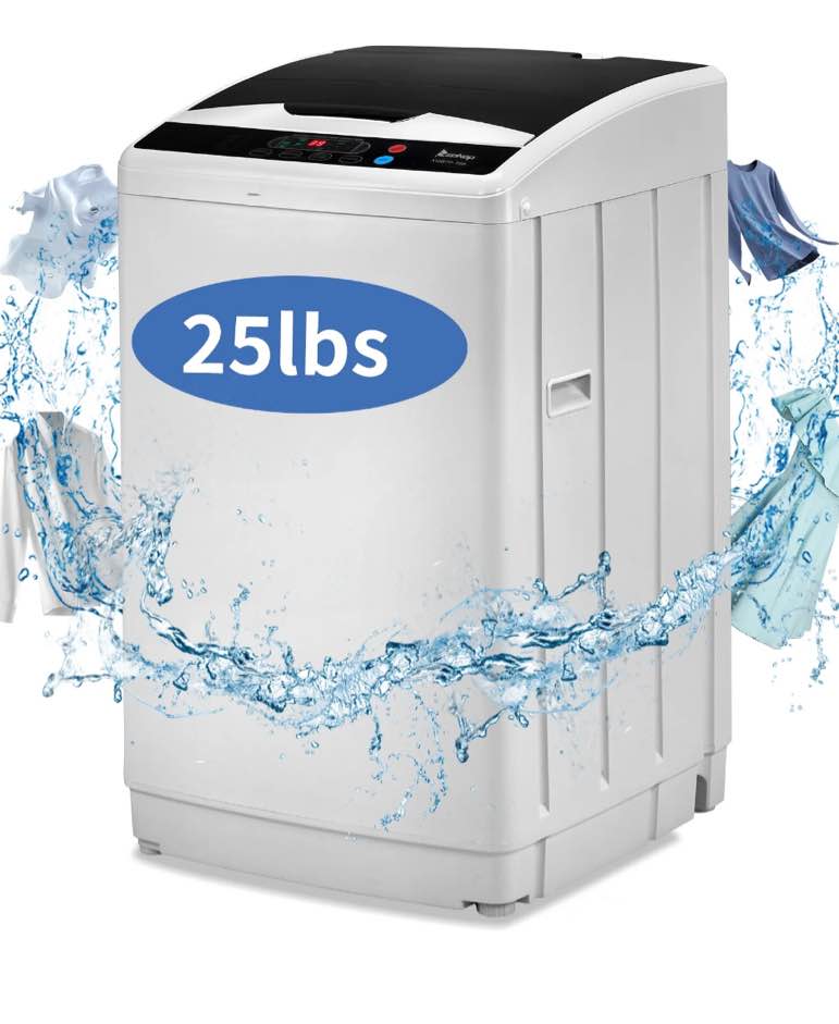 Ktaxon Portable Washing Machine, Full Automatic Washer and Dryer Combo, with Built-in Pump Drain 25 LBS Capacity Laundry Washer Spin Dryer for Apartment Dorm
