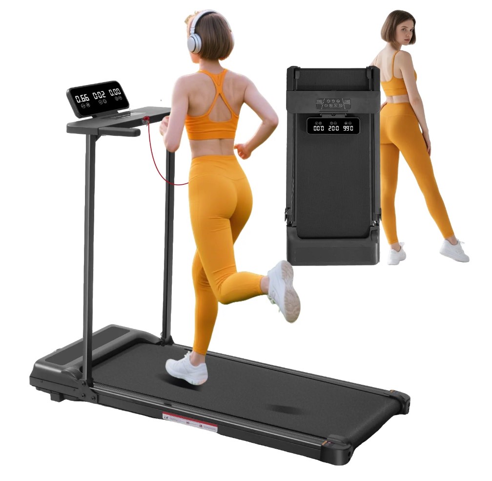 hevglrm portable treadmills for home workouts fitness,3.5hp walking pad treadmill with handles,compact running treadmill with led display,400lbs