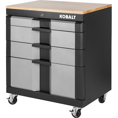 kobalt 28-in w x 32.8-in h x 18.5-in d freestanding steel garage cabinet in silver