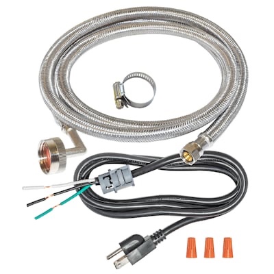 EASTMAN 8-ft 3/8 -in Compression Inlet x 3/4 -in Hose thread Outlet Braided stainless steel Dishwasher installation kit