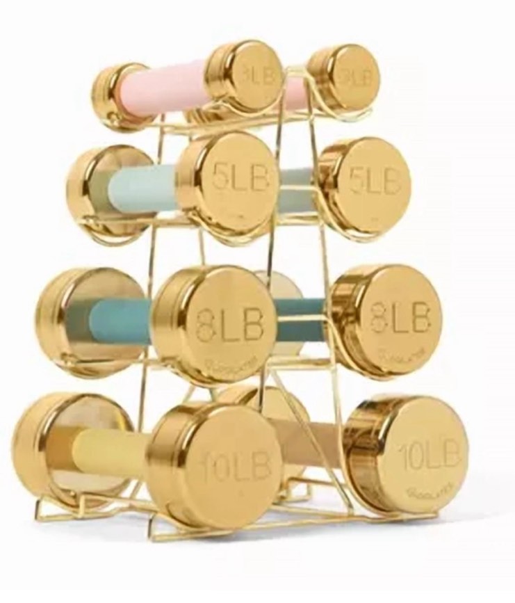 Blogilates 4 Tier Weight Rack - Gold