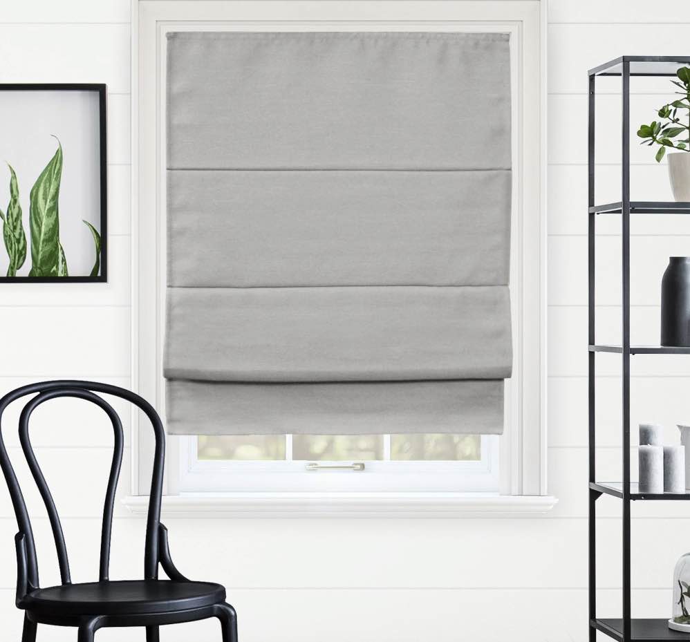 Chicology Cordless Roman Shade, Blackout, Del Mar Pearl Grey, 29"W X 64"H