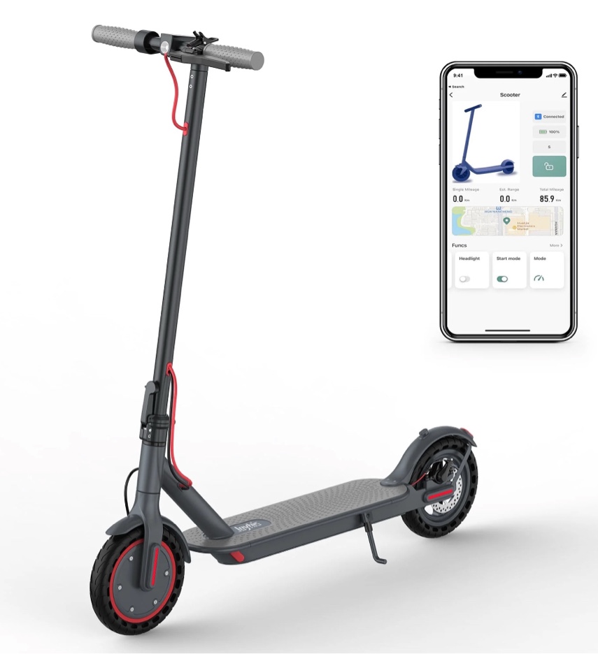 joyhis j078 electric scooter for men and women 8.5" solid tire 19mph power by 350w motor max 21 mile range folding commuting e scooter