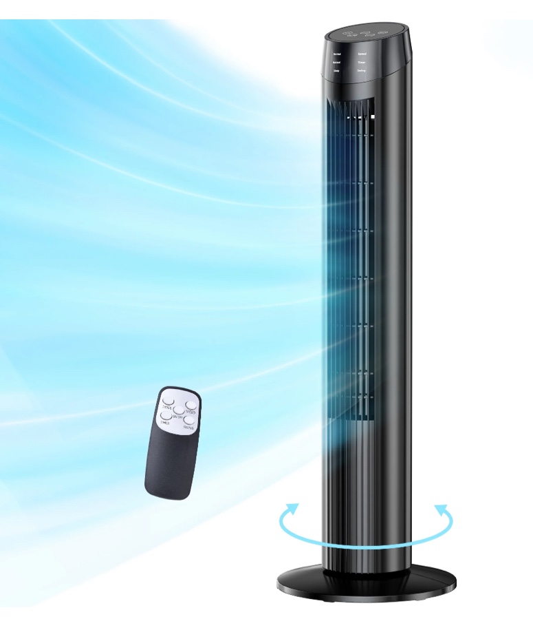SZRSTH Tower Fan, 36" Oscillating Standing Floor Cooling Fans, 3 Speeds & Modes,9H Timer for Home Bedroom