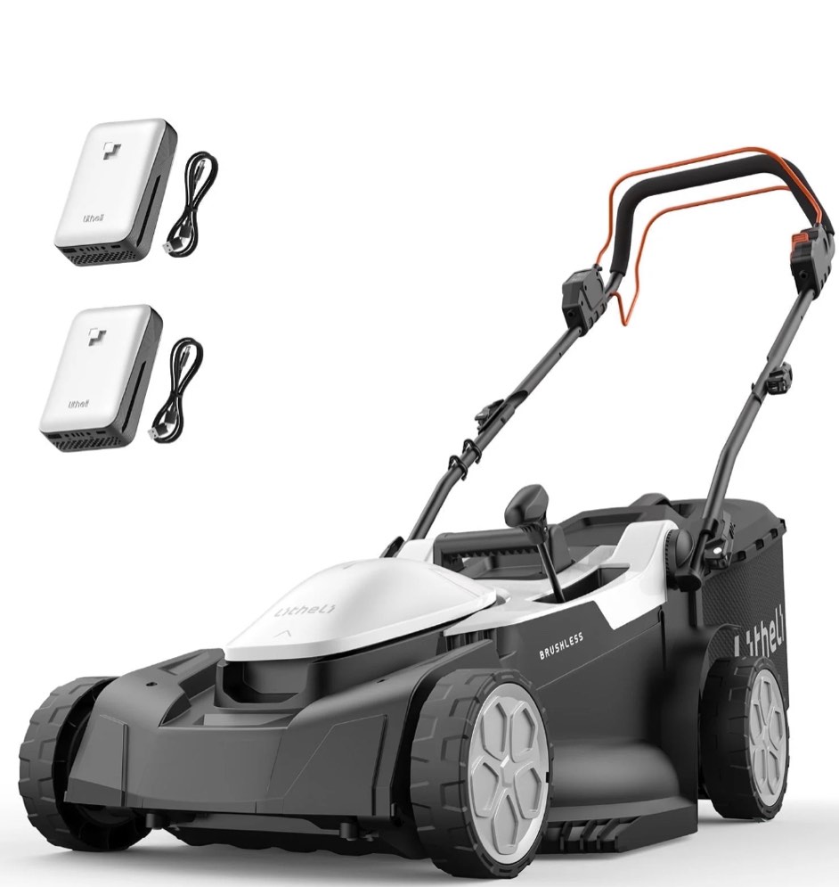 Litheli Cordless Brushless Self-Propelled Lawn Mower , 2*20V 18" Electric Lawn Mower, with 2*4.0Ah Battery