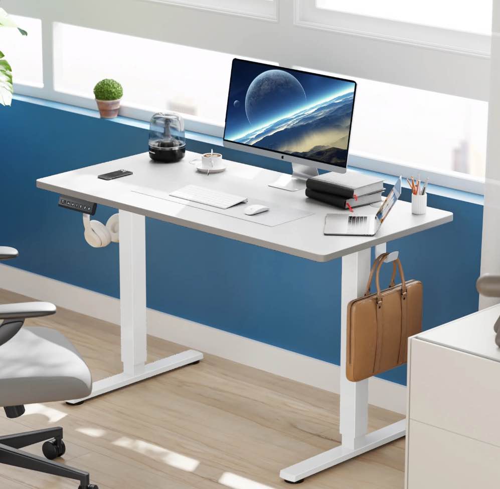 edx Electric Standing Desk, Height Adjustable Desk, 63 x 24 Inches Ergonomic Stand up Desk with Memory Preset and T-Shaped Metal Bracket for Home Offi