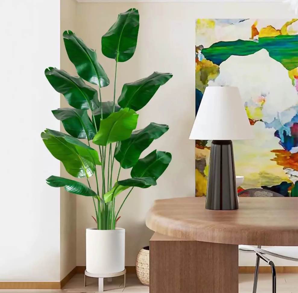 WFUN 4 Feet Artificial Plant Fake Tropical Palm Tree for Home Office Wedding Valenine Decor