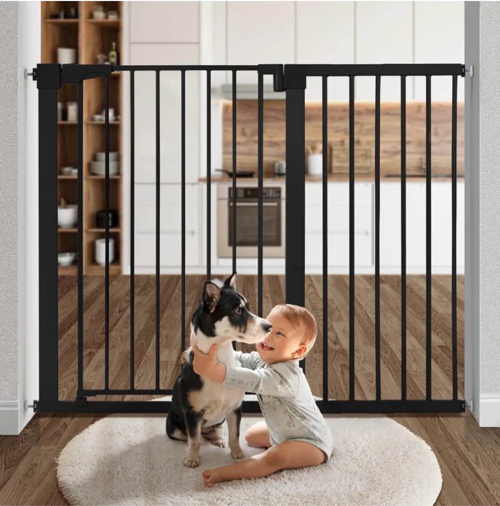 Baby Safety Gate, 36" Tall, 29.5-48.8" for Stairs and Doorway,Pressure Mount Gate for Ages 6 to 36 Months,Black