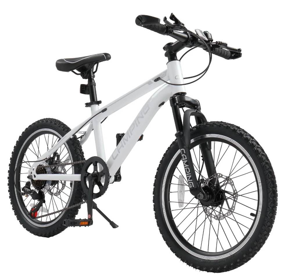 Ktaxon 20" Mountain Bike, 7 Speed Bike with Disc Brakes, White