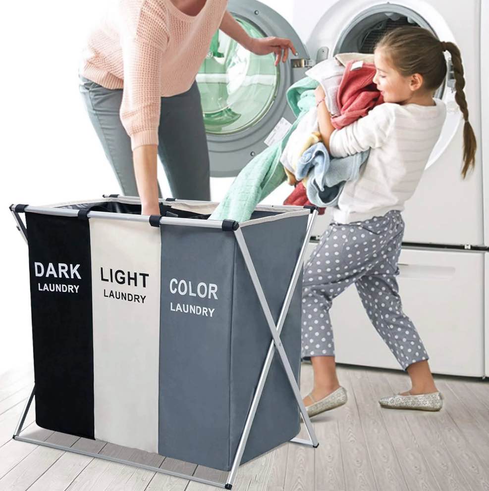  3 pcs 135L Large Clothes Laundry Hamper Sorter Waterproof Laundry Storage Bag Basket Sorter for Laundry Room Organization