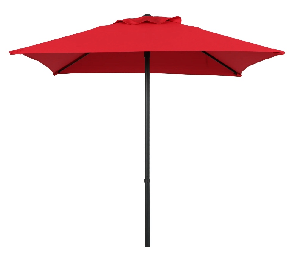 Mainstays 5' Square Red Patio Umbrella, Push-Up Function