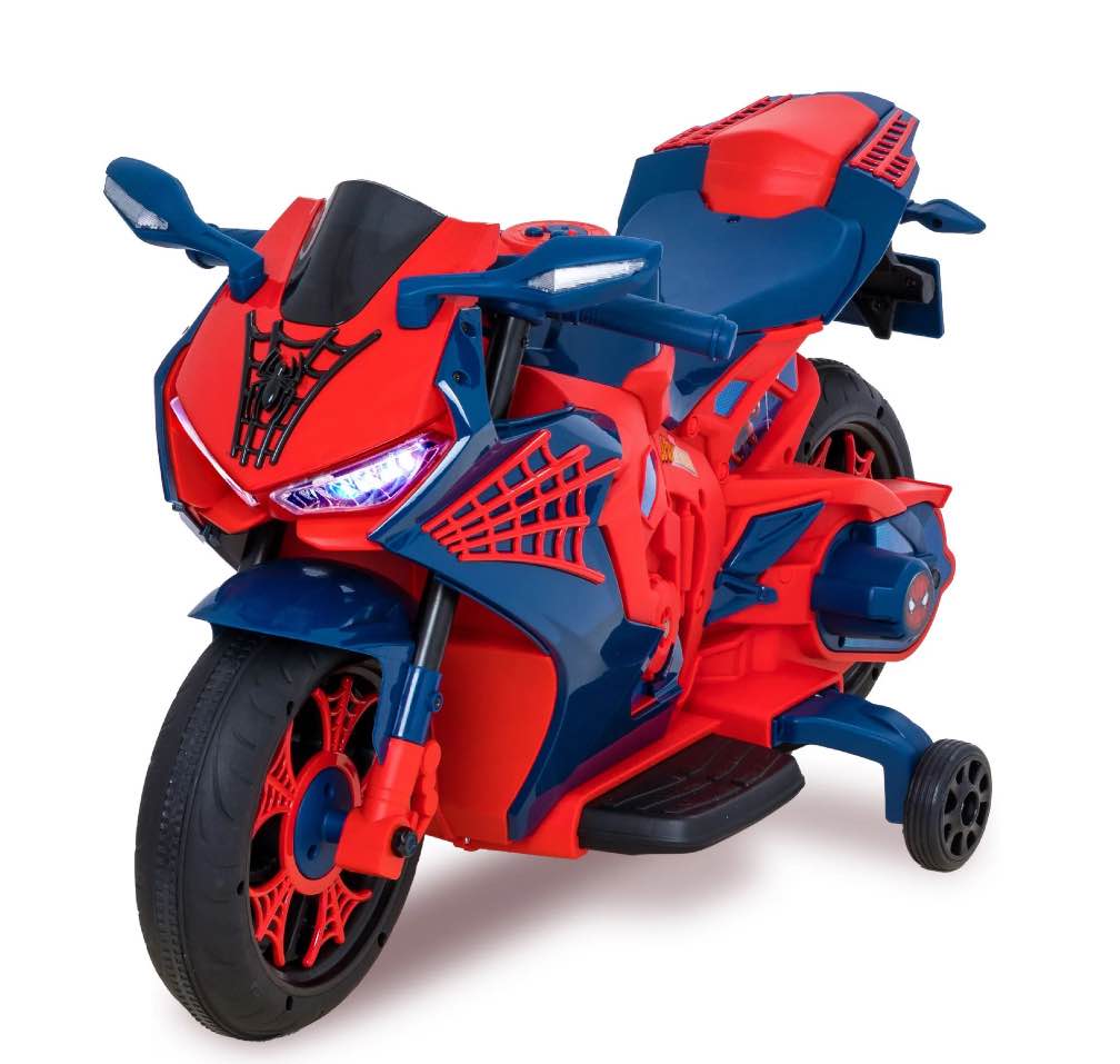 6V Spiderman Motorcycle, Battery Ride on Toy, for Kids, Ages 3+