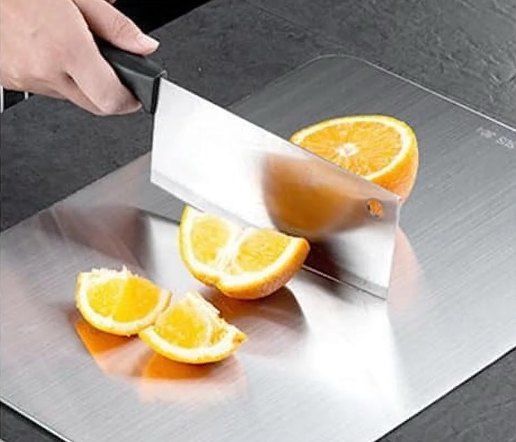 New Titanium Cutting Boards - 100% Pure Titanium Cutting Boards for Kitchen - Cutting Edge Hygiene & Durability, Double Sided Medical-grade Titanium Cutting Mat from Japan (15 x 11 in)