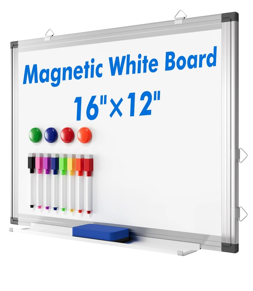 Tooloton Magnetic Whiteboard Dry Erase Board for Wall, 16" X 12" Hanging Small White Board