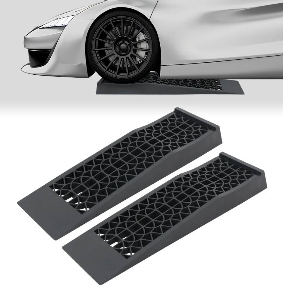 2PCS Low Profile Car Ramps,  Lifts Vehicles for Maintenance or Oil Changes - Each Ramp is 27.56X7.87in, 3300lbs Capacity Per Pair
