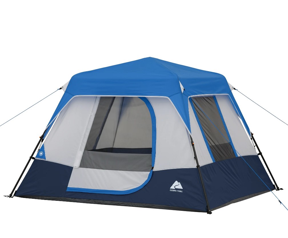 Ozark Trail 8  x 7  4-Person Instant Cabin Tent with LED Lighted Hub  19 lbs
