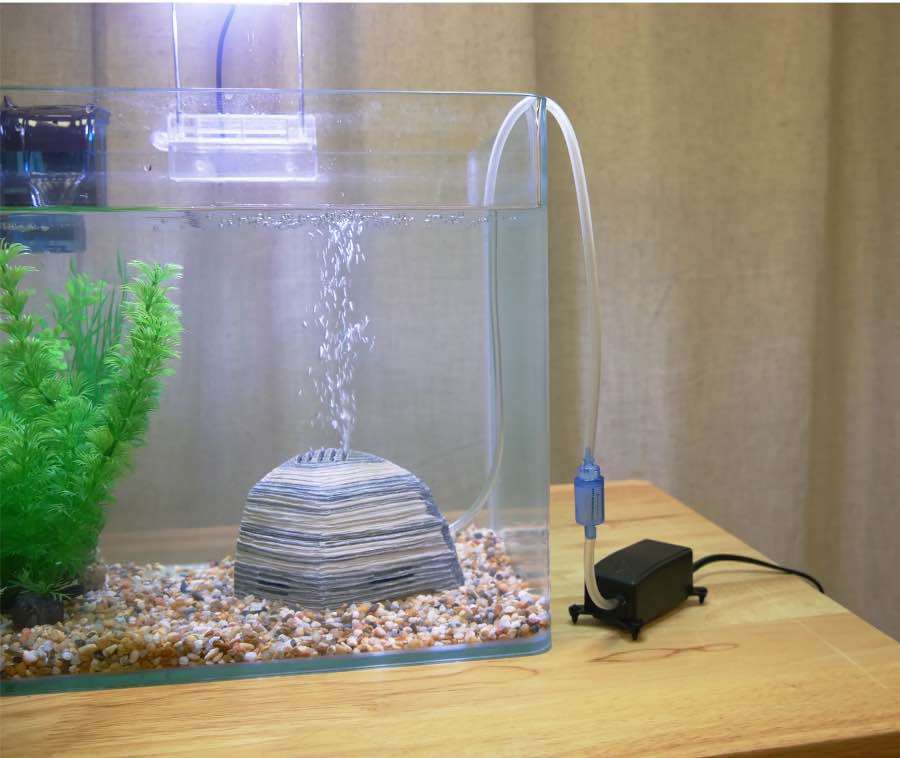 penn-plax decorative striped rock bubble aquarium filter filtration set -  10 gallon tanks