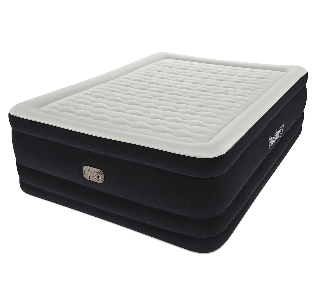bestway tritech air mattress queen 24" with built-in ac pump included