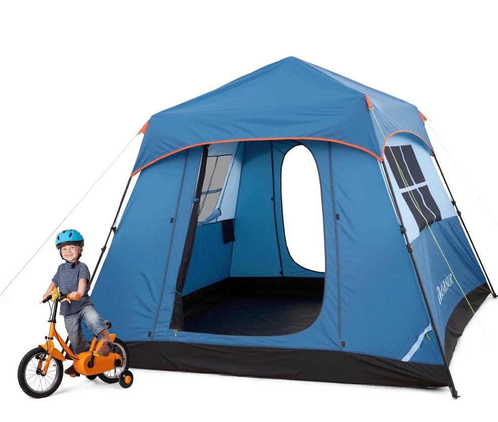 MARNUR 6-Person Instant Cabin Tent, Camping Tent with Carry Bag ,  Instant Setup, Outdoor, Hiking, Traveling, Blue