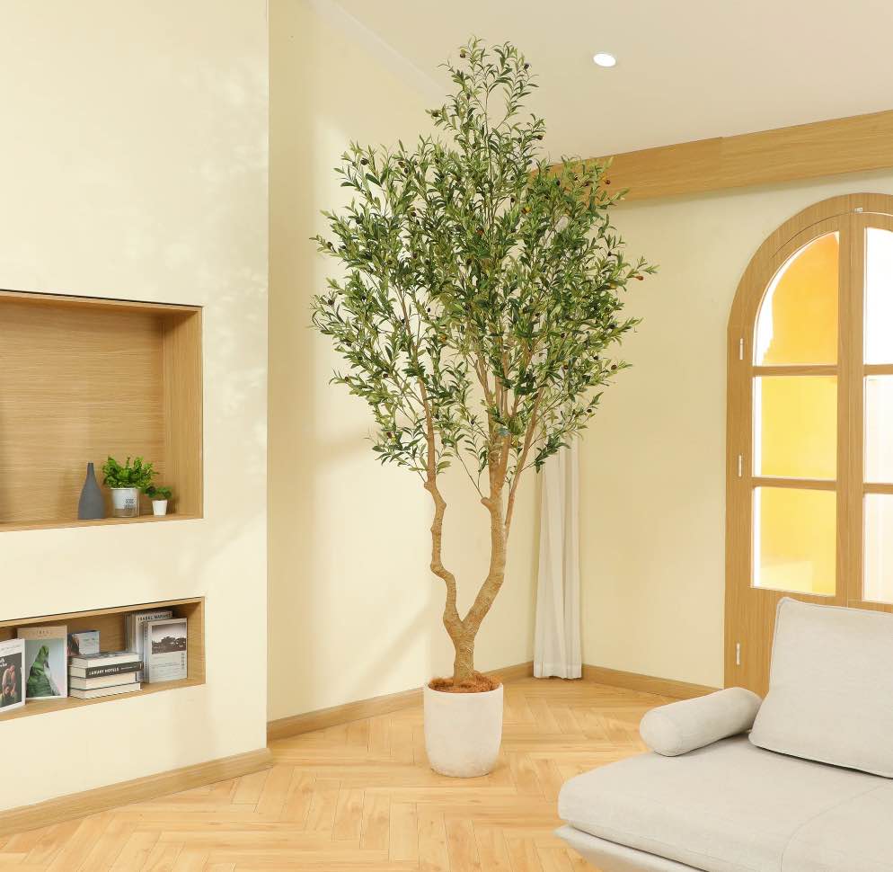 Nafresh 10FT Large and Fuller Style Artificial Olive Tree with Pot - Realistic Faux Olive Plant for Indoor Décor