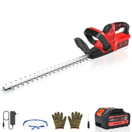 Cordless Hedge Trimmer, UNTIMATY 21V Rechargeable Hedge Trimmer with 22" Double Action Blade, Double Safety Handle, 3.0Ah Battery & Charger, for Shrub Cutting, Trimming (BATTERY ONLY****)