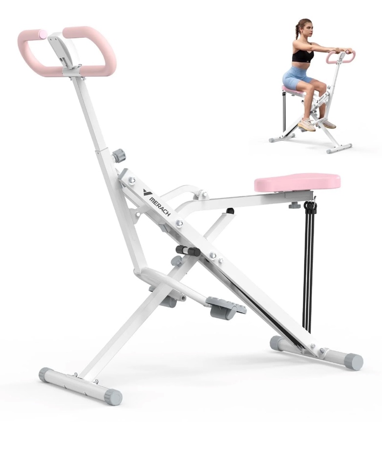 merach squat assist trainer foldable squat rider machine for glutes and quads with 3 tension bands