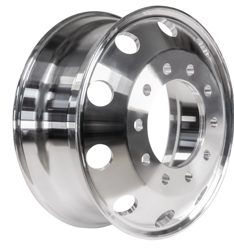 Truck Wheel 24.5x8.25 Stud Piloted Forged Aluminum Rims Both-side Polished 1pc.