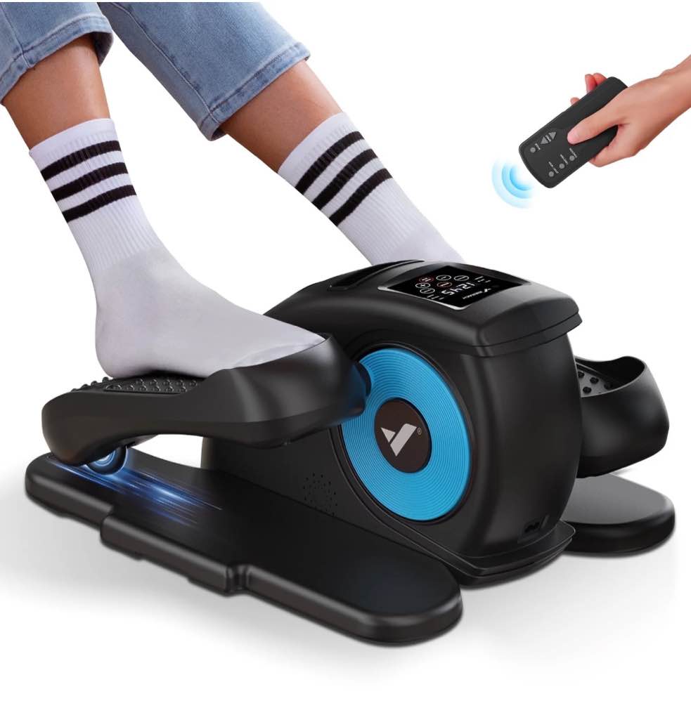 MERACH Quiet Under Desk Elliptical Machine, 12 Speed, Recumbent Exercise Equipment for Home Office, Not Remote Control