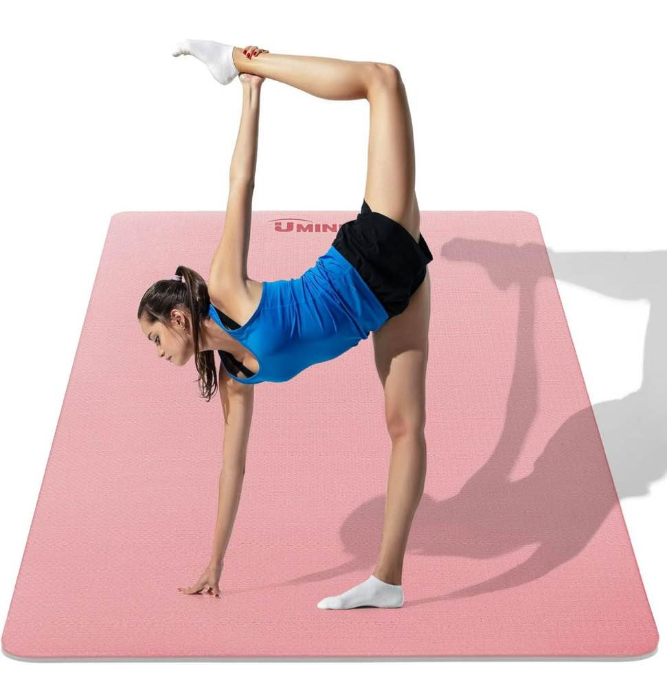 UMINEUX Large Yoga Mat for Men and Women 2/5 Inch Extra Thick TPE Fitness Mat for Home Gym Workout, Non-Slip