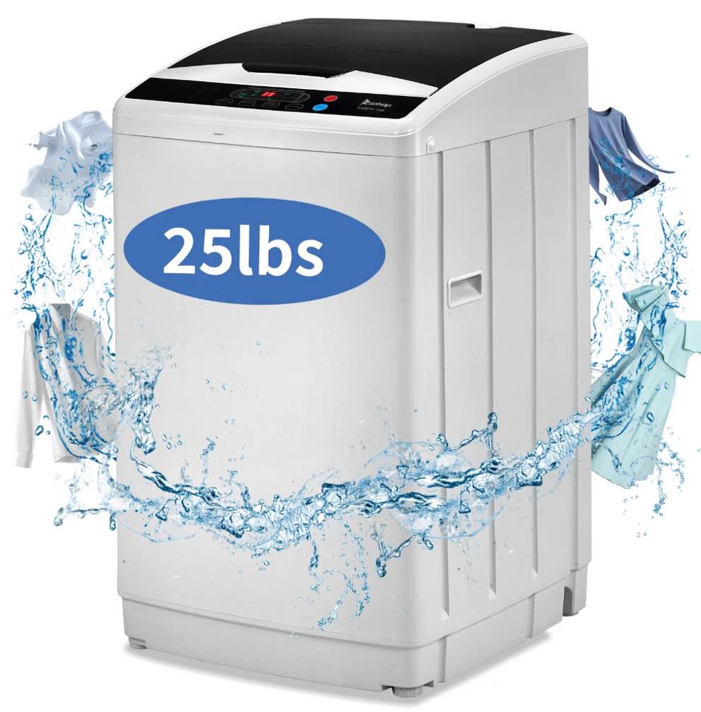 Ktaxon Portable Washing Machine, Full Automatic Washer and Dryer Combo, with Built-in Pump Drain 25 LBS Capacity Laundry Washer Spin Dryer for Apartment Dorm