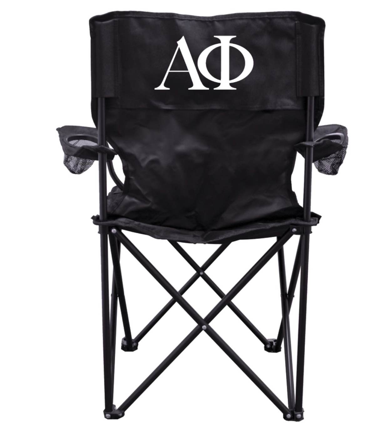 Alpha Phi Black Folding Camping Chair with Carry Bag