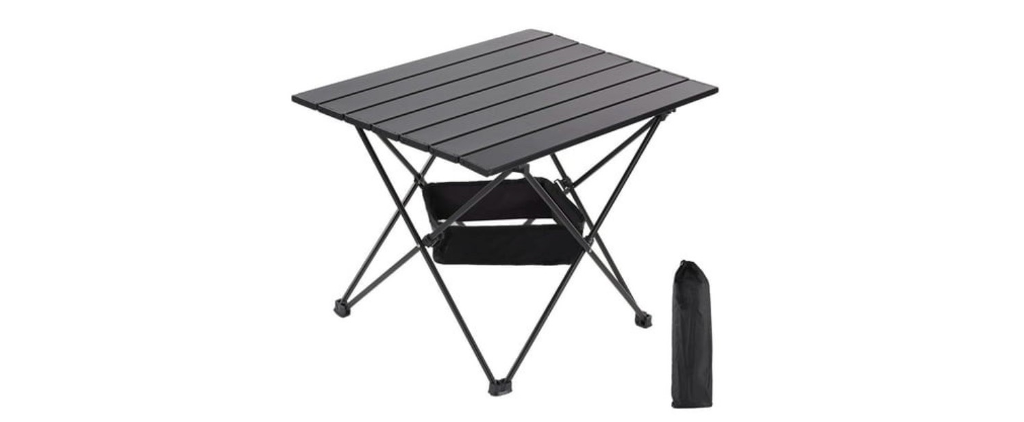 Buquapse Portable Folding Camping Table Collapsible Rolls up Outdoor Camp Tables with Carrying Bag Beach Table That Fold up for Camp Hiking Camper