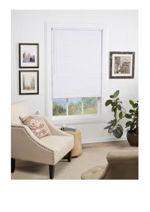  Project Source Room Darkening 1-in Slat Width 23-in x 64-in Cordless White Vinyl Room Darkening