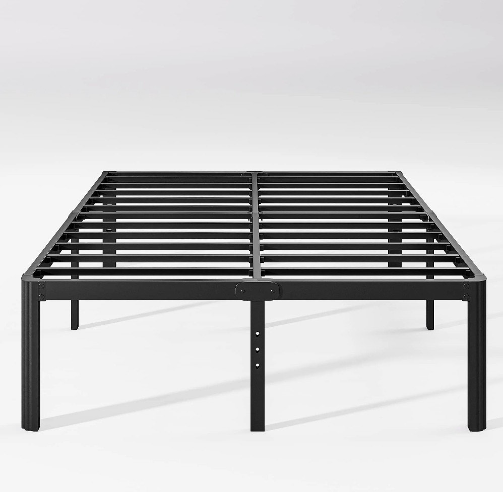 ULIESC 18 Inch High King Bed Frame No Box Spring Needed, Heavy Duty Metal Platform Bed Frame King with Round Corners, Easy Assembly and Noise-Free, Black