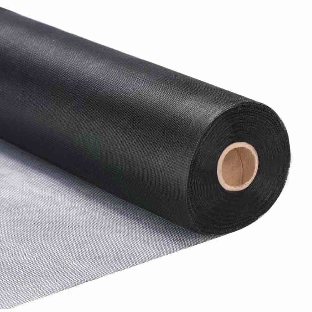 Pololo 48" x 100' Black Fiberglass Window Screen Roll Durable Screen Mesh for DIY Repair and Rescreening of Windows and Doors