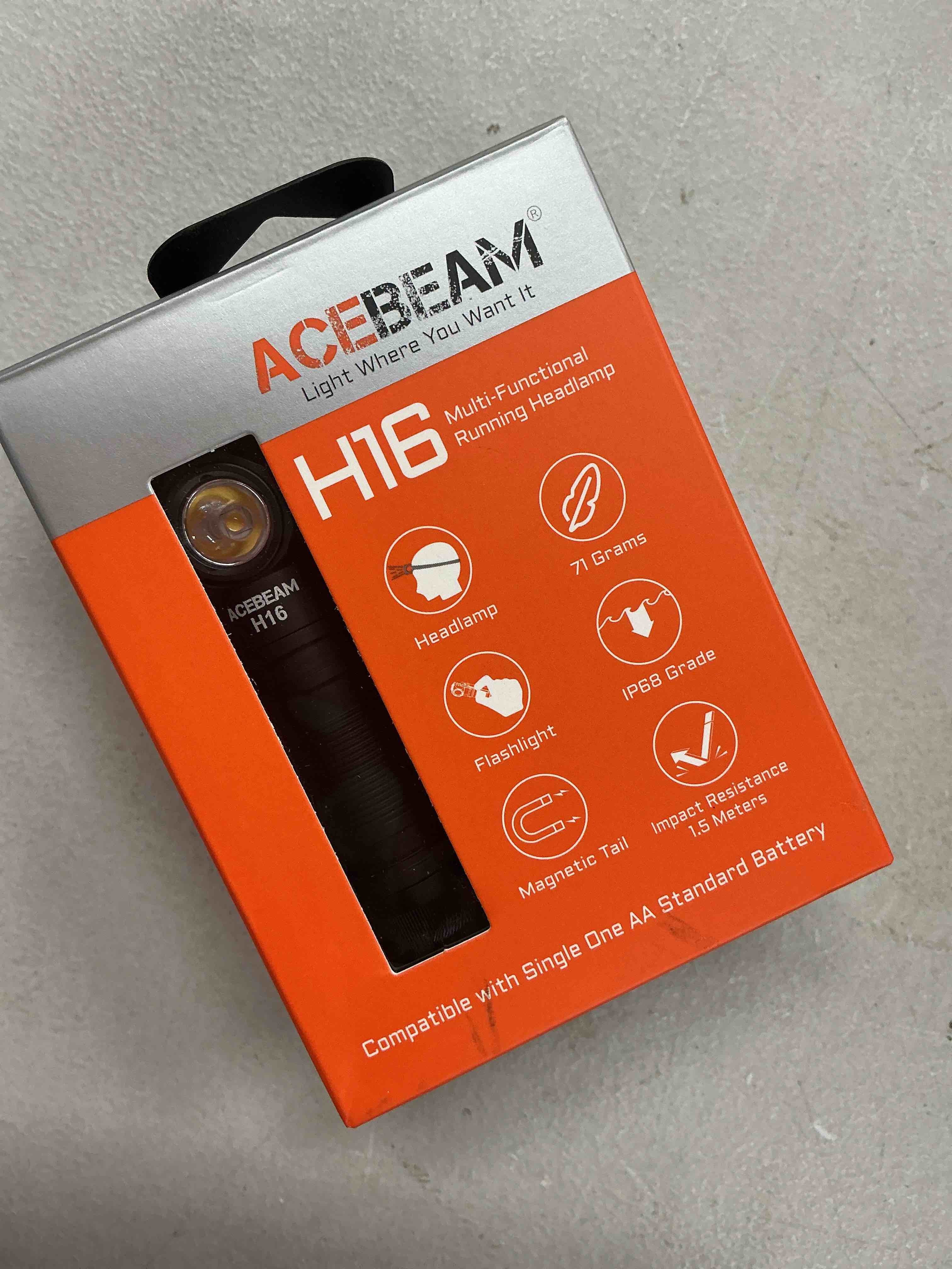 Condition photo showing Good Condition for acebeam h16 650 high lumens rechargeable led headlamp, edc aa right angle flashlight, pocket mini small flashlight with clip, 519a 90+ high cri led head lamp with headband kit(neutral white 5000k) black with headband kit