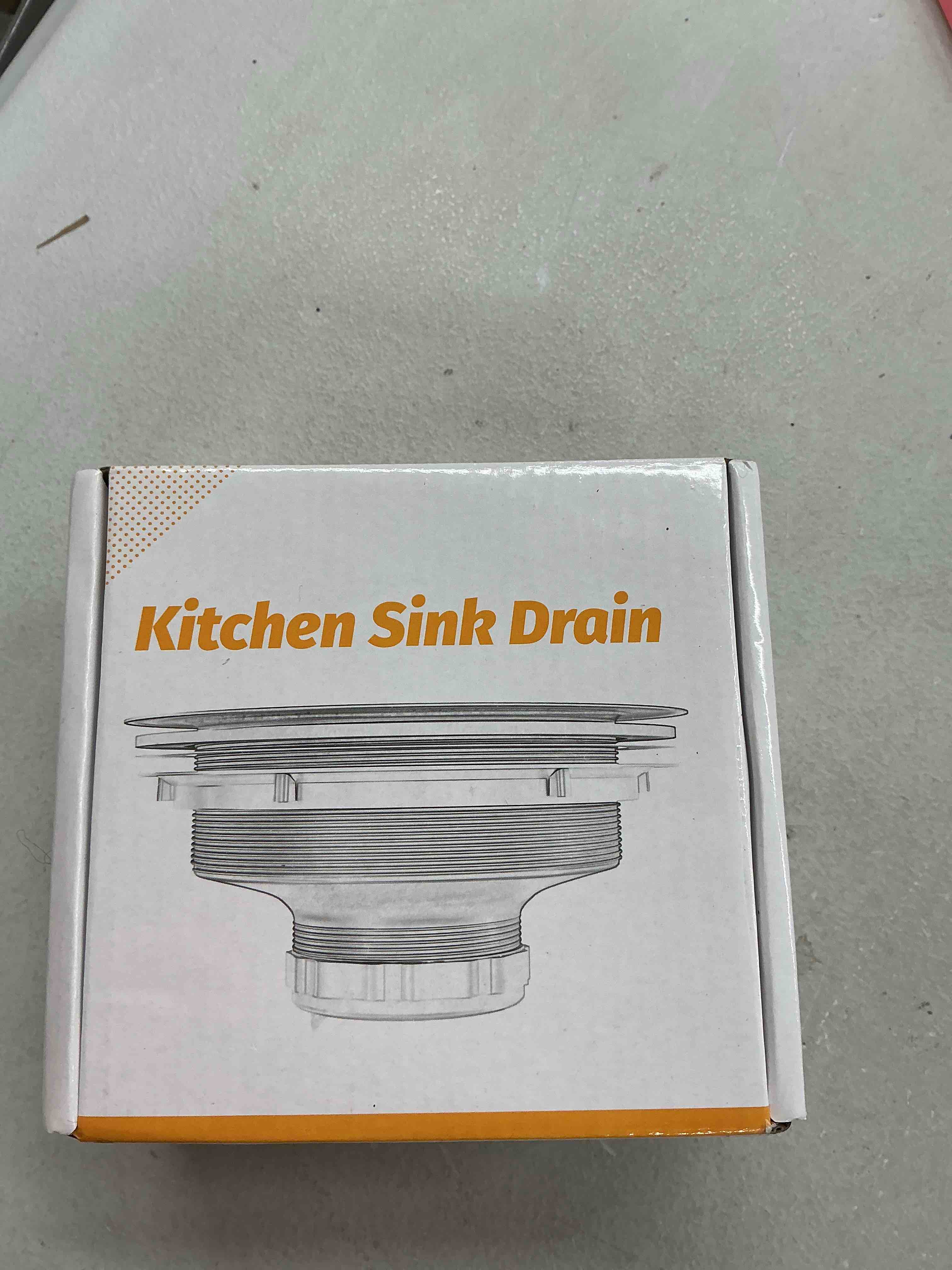 Condition photo showing Good Condition for kitchen sink drain assembly 3-1/2 inch stainless steel kitchen drain with t-shaped sink strainer basket and drain stopper for standard kitchen sink antique copper