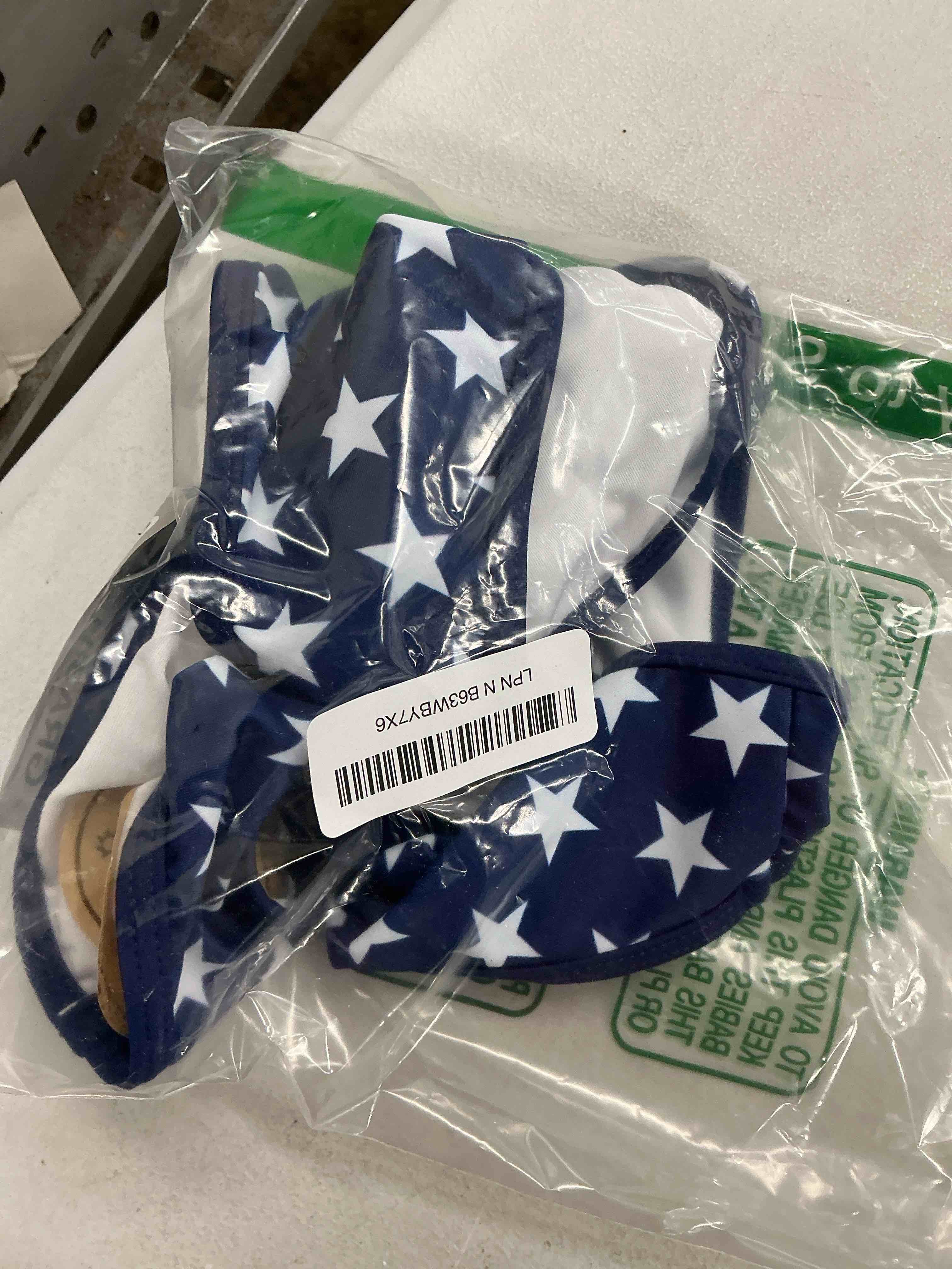 Condition photo showing Good Condition for fanuerg women's triangle bikini sets o ring linked two piece swimsuits floral printed cheeky bathing suit american flag01 large