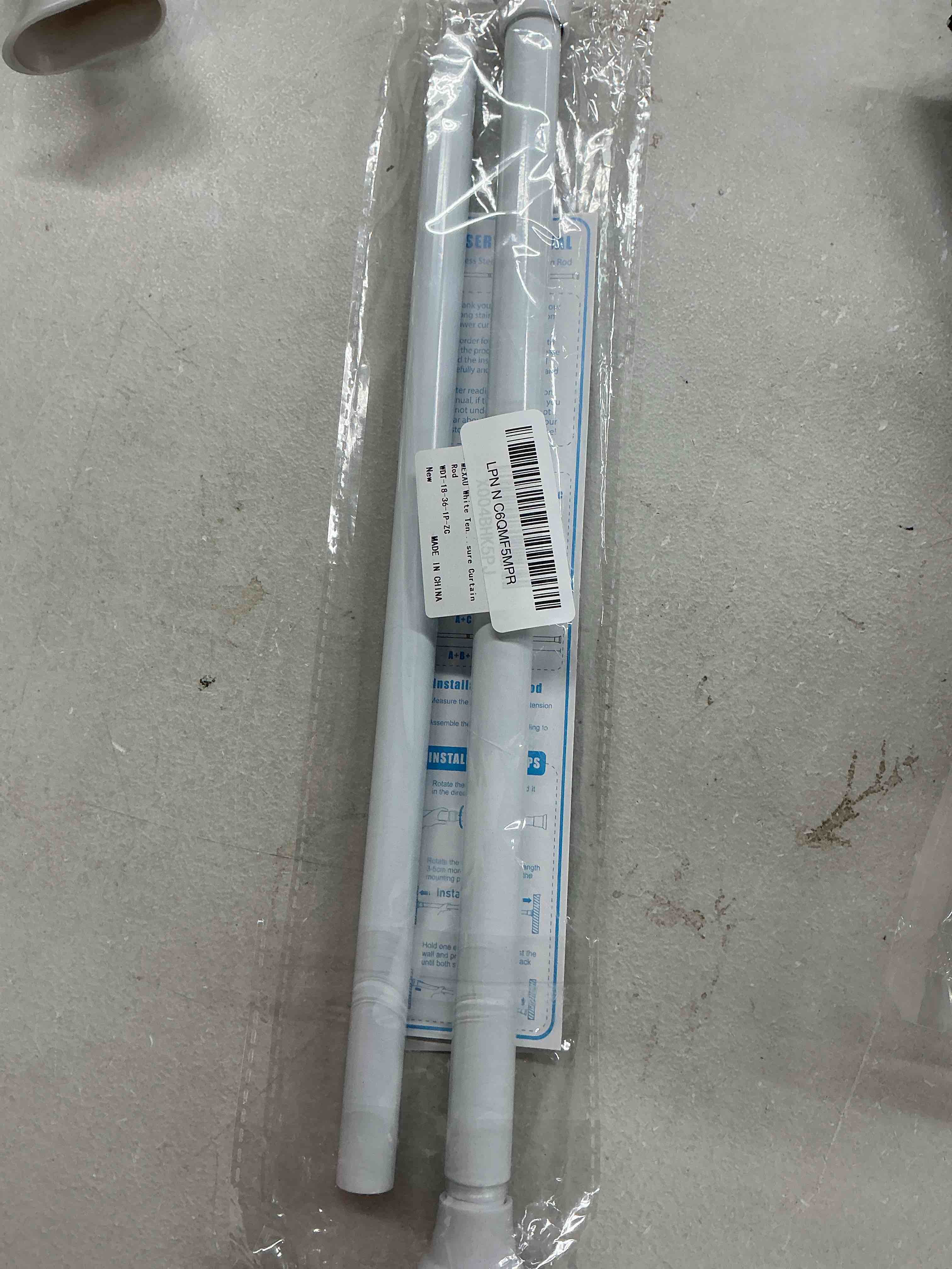 Condition photo showing Good Condition for white tension curtain rods18 to 36 inch,small curtain rods no drilling,short tension rod,adjustable spring rod for windows,door,closet 18-36inch-1p white