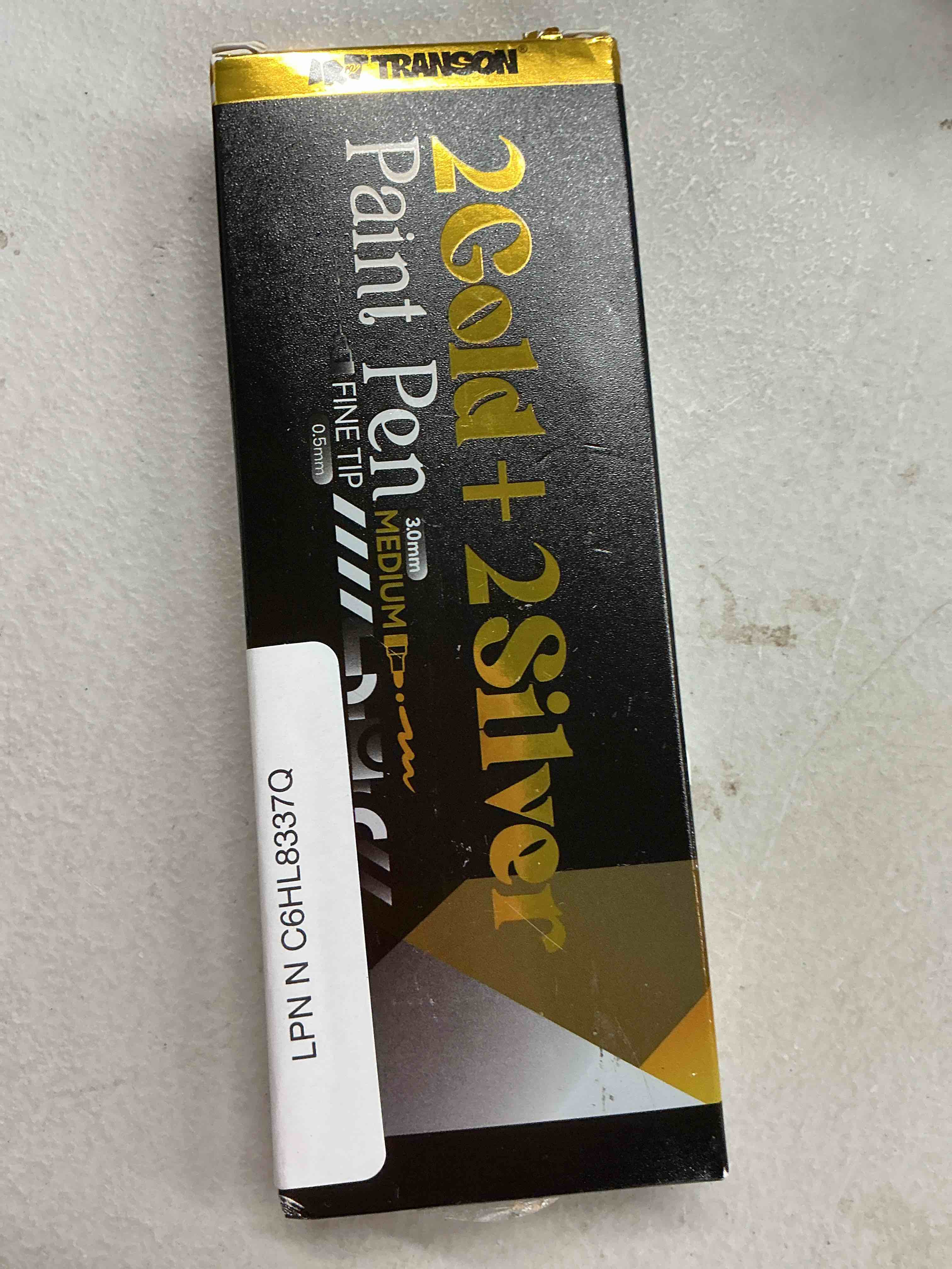 Condition photo showing Good Condition for transon 4pcs liquid chrome markers with 2 gold paint pens and 2 silver paint pens include medium and fine tips with mirror effect for drawing, diy, touch-up, models and craft art projects 2 sliver and 2 gold