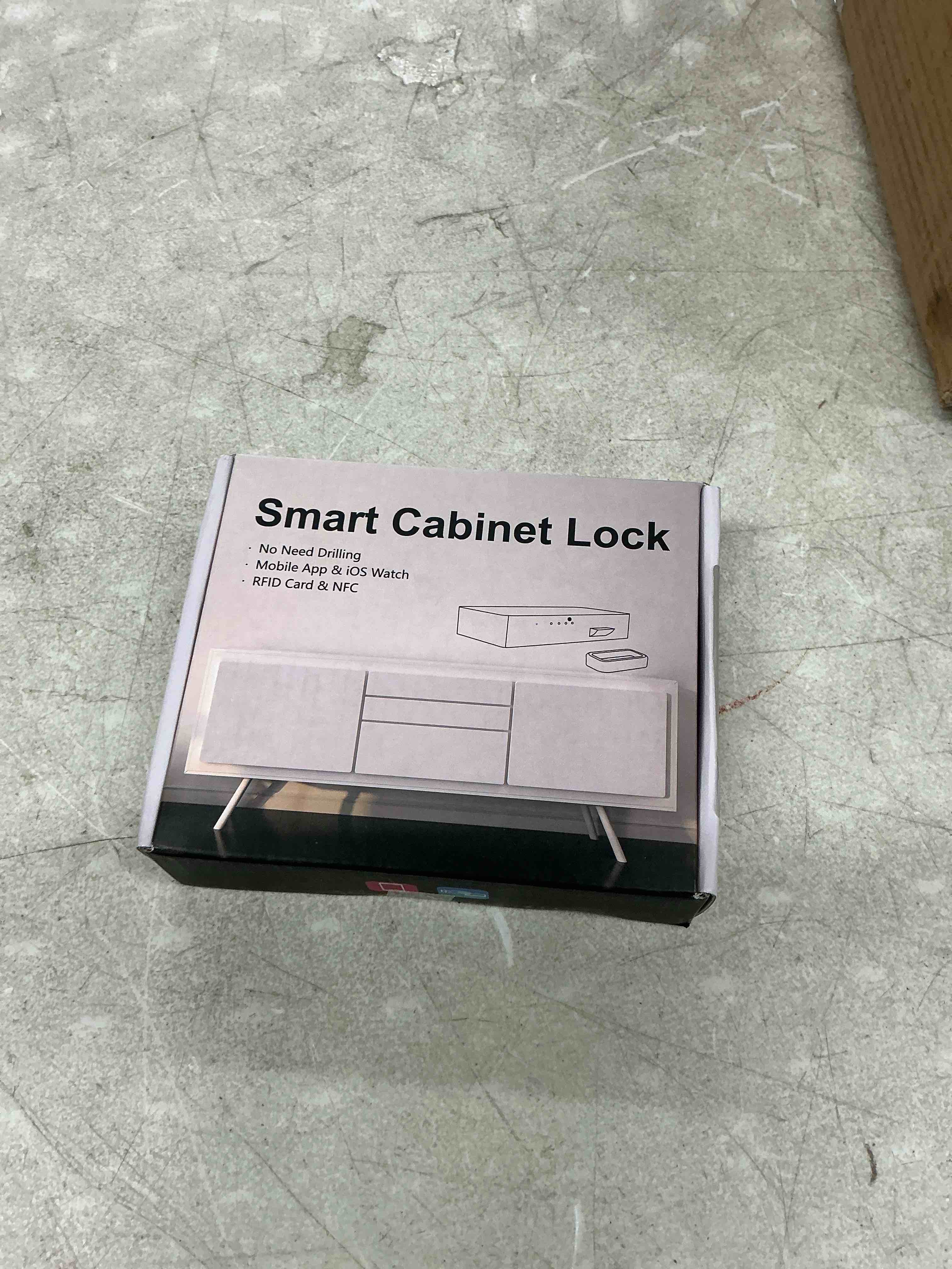 Condition photo showing Good Condition for anweller smart cabinet lock, hidden no drill adhesive baby proofing child proof drawer locks, keyless rfid bluetooth cabinet locks for adults file kitchen cupboard closet liquor - white