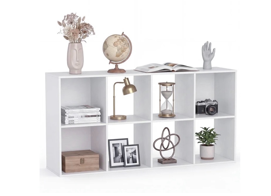 CONCETTA 8 Cube Storage Organizer, Open Corner Shelving with Removable Back Panels for Living Room Bedroom Office, White