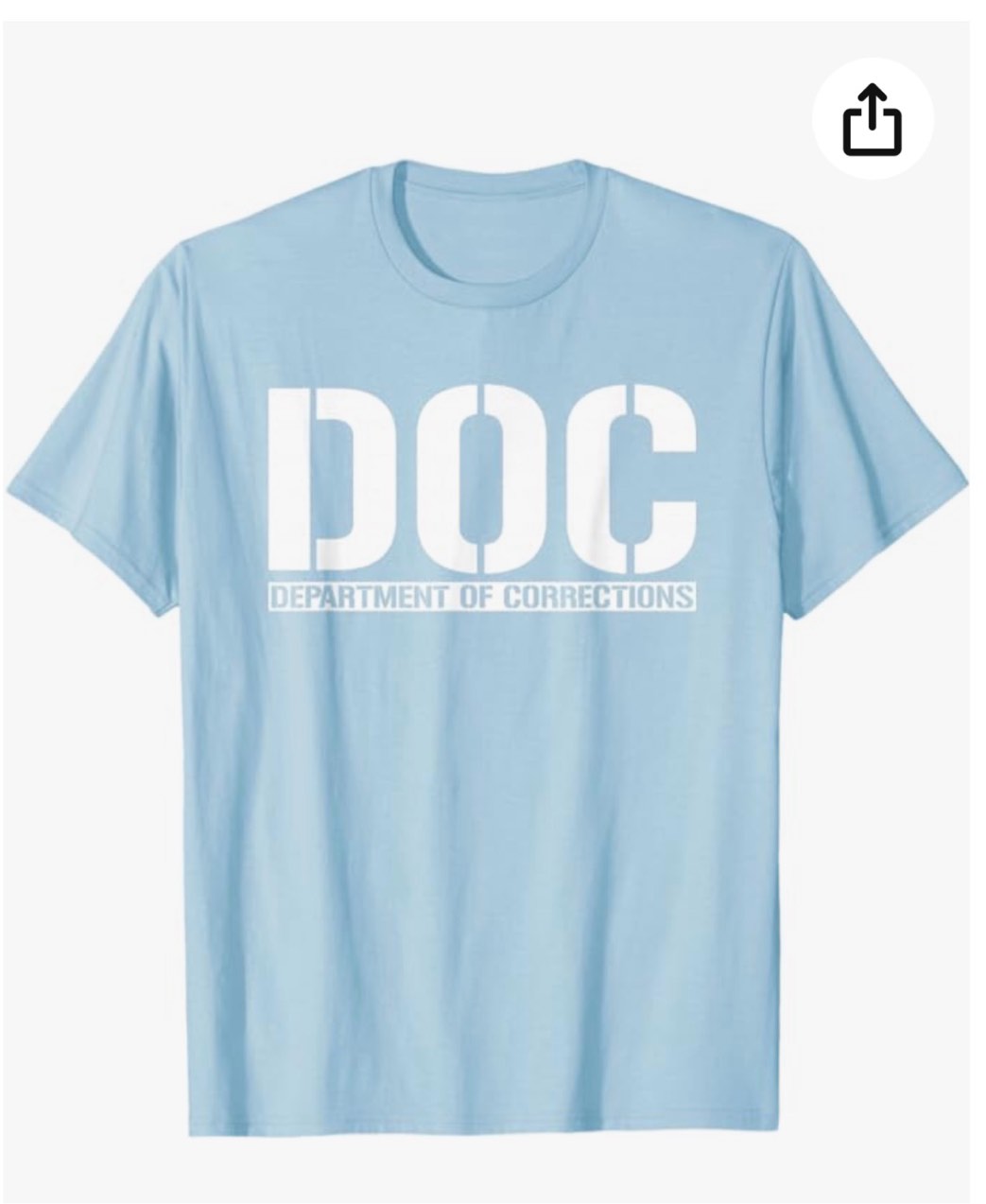 DOC Department of Corrections Inmate Officer Costume TEE T-Shirt size XL