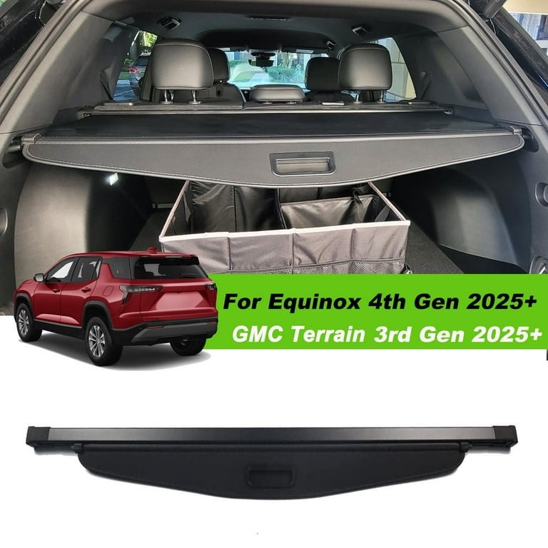 Fit Chevrolet Equinox GMC Terrain 2025 2026 Retractable Cargo Cover for 2025-2026 Chevy Equinox GMC Terrain SUV Accessory Rear Trunk Privacy Security Shield Shade, Black  