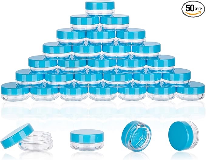 50PCS 3 Gram Sample Containers, 3ml Empty Jars with Lids, Small Cosmetic Containers, Mini Sample Jar