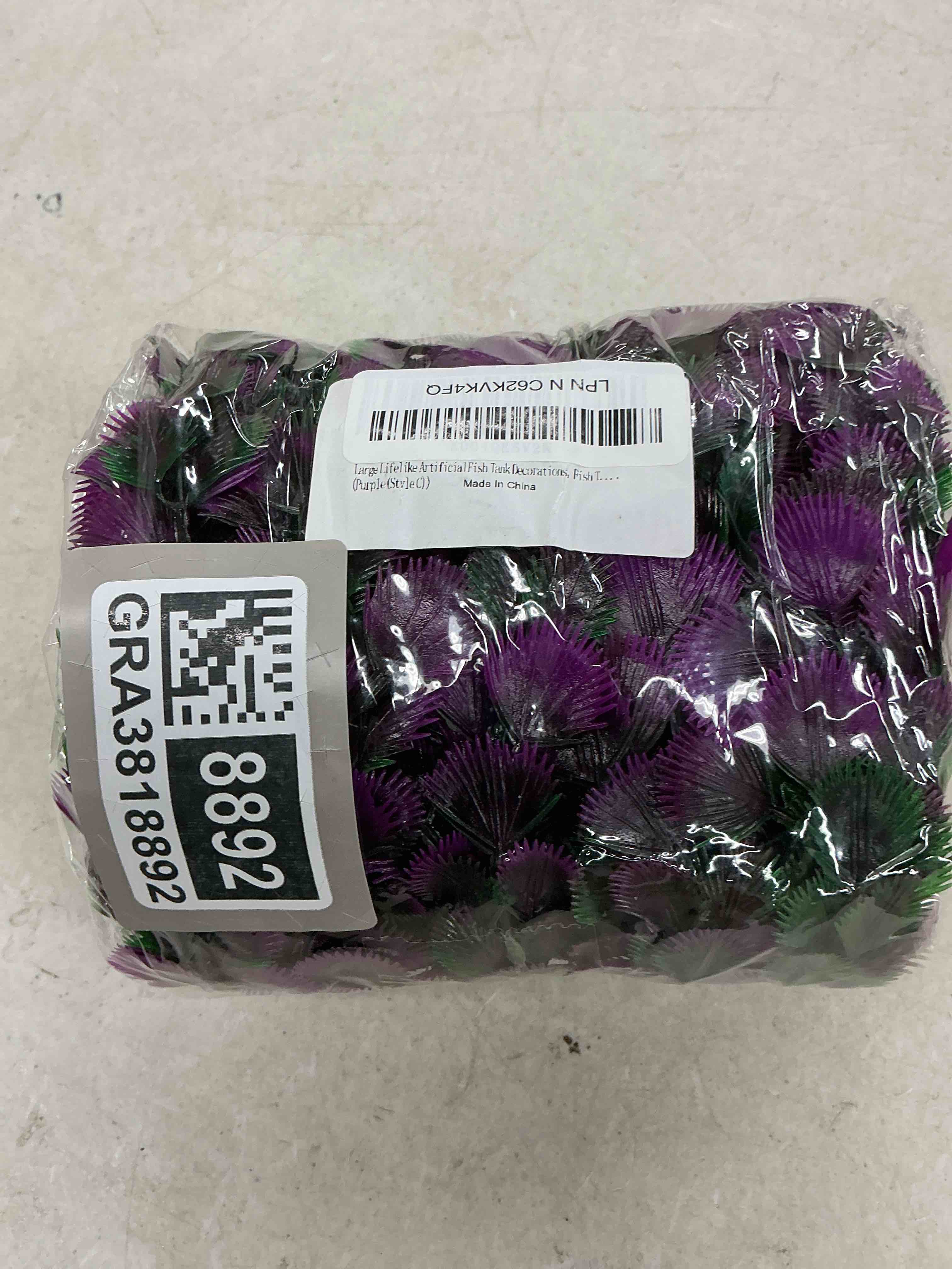 Condition photo showing Good Condition for 20.47 inch tall aquarium plants – large lifelike artificial fish tank decorations, 2 pcs fish tank plants plastic?durable & safe for freshwater/saltwater aquariums (purple (style c))